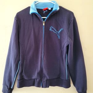 PUMA Ladies Blue Zip Up Medium Y2K Jacket